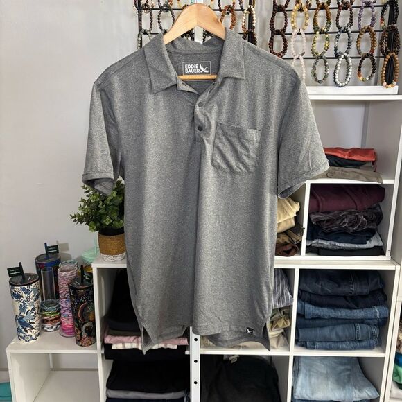 Eddie Bauer Gray Polo Shirt Classic Casual Fit - Picture 4 of 5